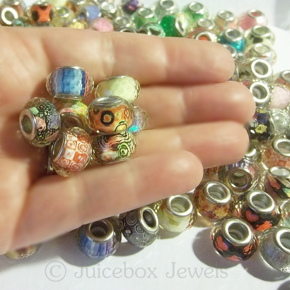 20-pc LARGE-HOLE Euro-Style-Acrylic Beads Y181